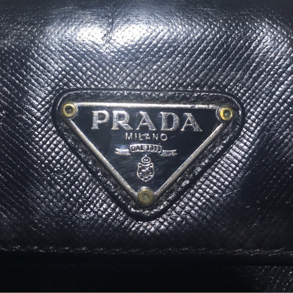 Authentic PRADA Black Saffiano Leather Wallet/Clutch w/ PRADA Dustbag - Picture 8 of 11